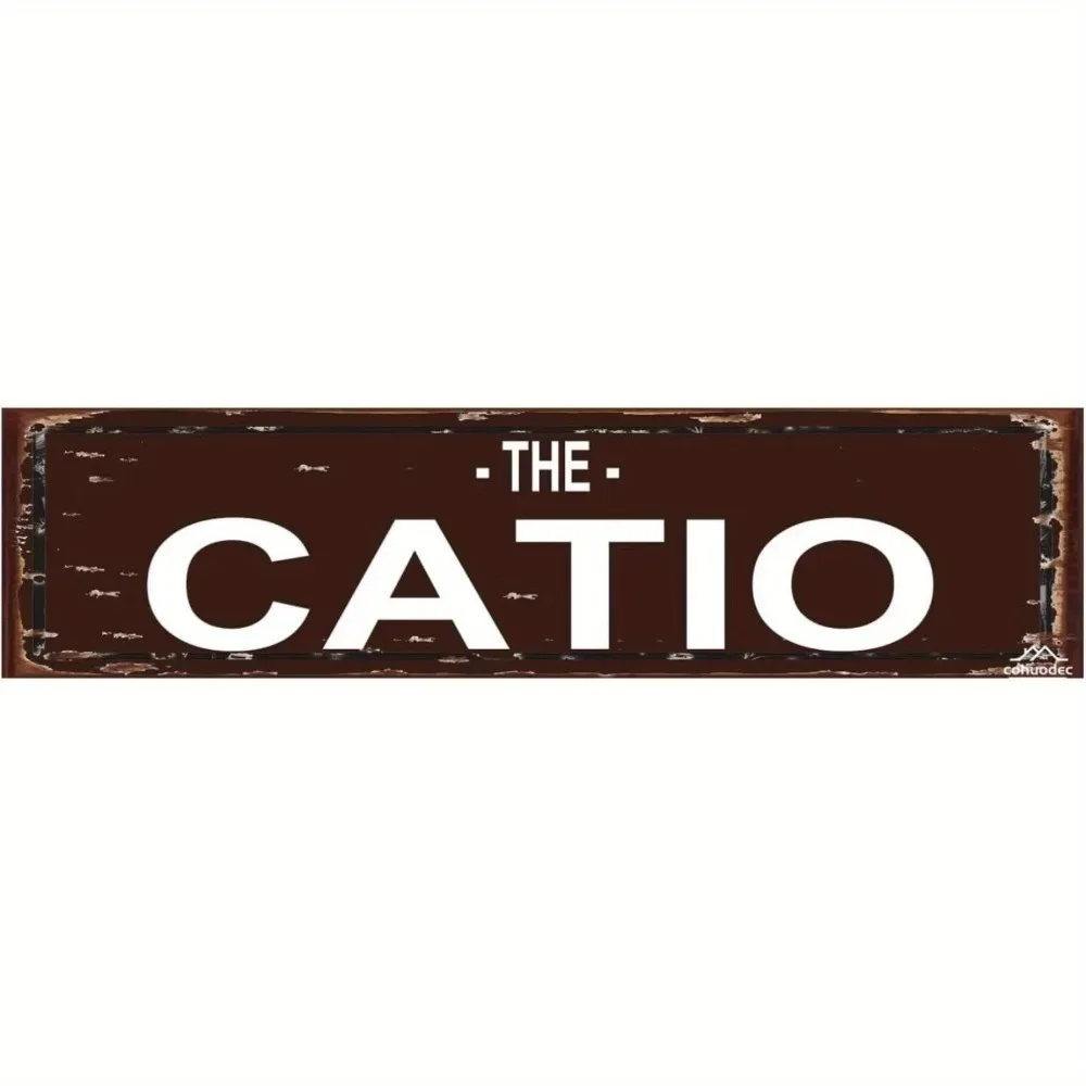 1pc 2D Flat Pre-Drilled Easy Mount Vintage Aluminum Wall Sign Funny Cat Lover Humorous Garden Plaque Indoor Outdoor Decor Orname