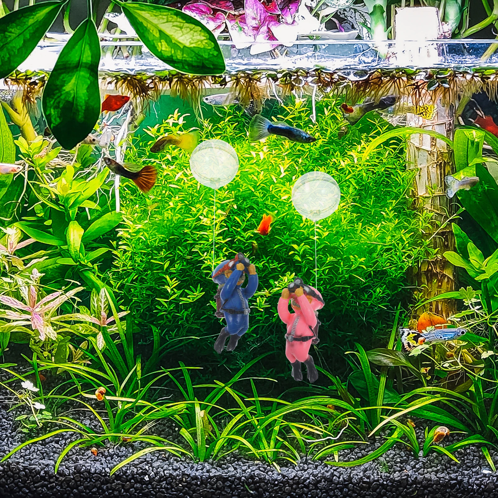 

2Pcs Realistic Floating Diver Fish Aquarium Decor Essential Decorations Aquarium Accessories Random Style