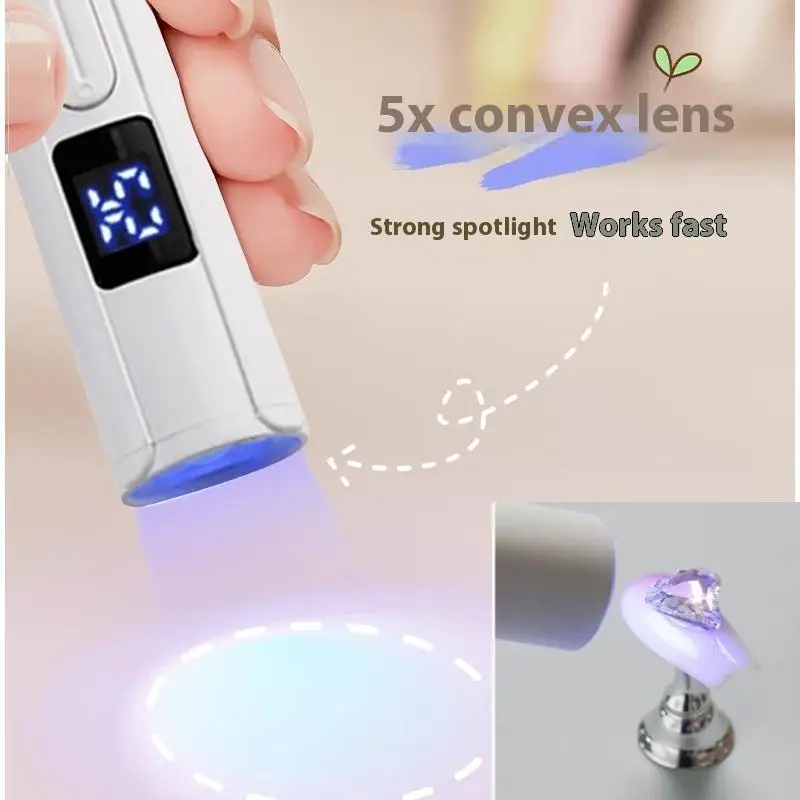 1-set mini-nageldroger LED-licht met LCD-scherm Handheld UV-licht voor nagels Oplaadbare USB Gel X-lamp