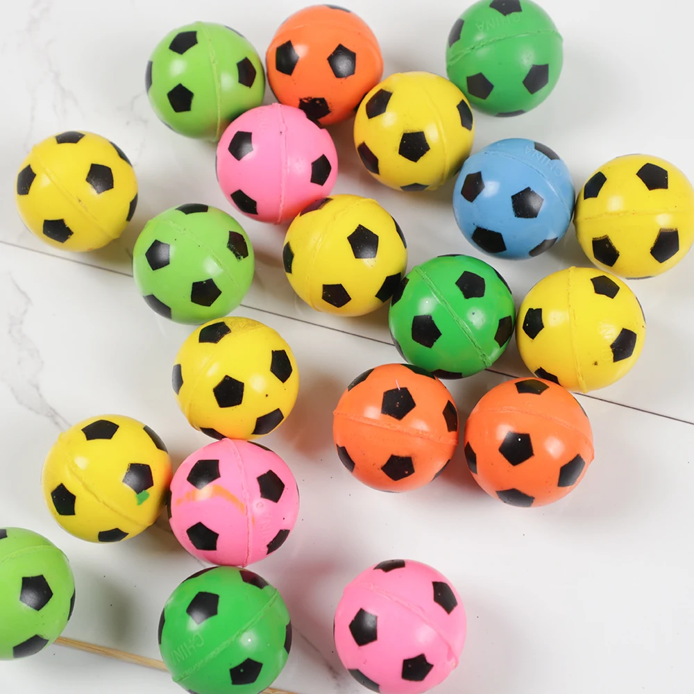 10Pcs Colorful 30mm Football Rubber Bouncy Jumping Balls Outdoor Sports Toys for For Kids Birthday Party Favors Baby Shower Gift
