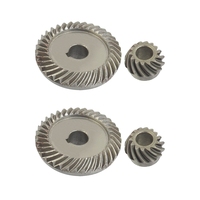 4X Angle Grinder Spare Part Tapered Bevel Gear Set For LG Silver Metal