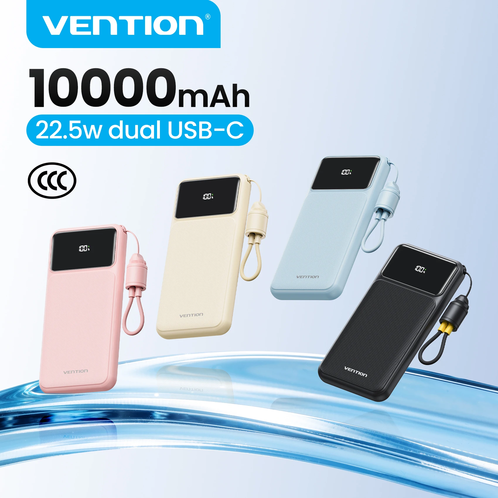 Vention CCC 22.5W 10000mAh Power Bank Portable Fast Charger 