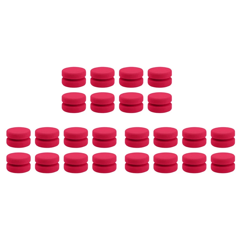 

24 Pack Paint Sponge Applicator Detail Sponge Paint Round Wax Applicator Tire Shine Applicator (Red)