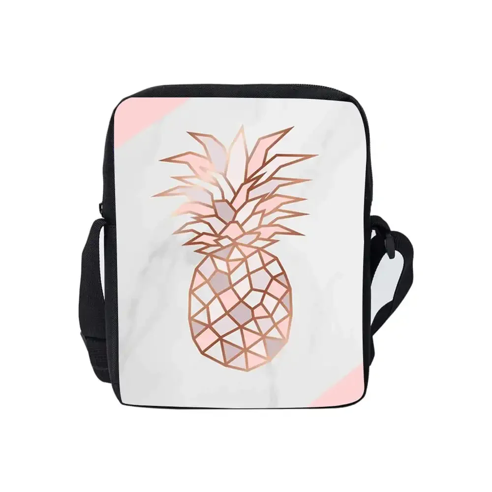 Pineapple Daily Single Sided Messenger Bag For Boy/Girls Children Best Gifts 2D Flat Cartoon Casual Teenage Crossbody Bag