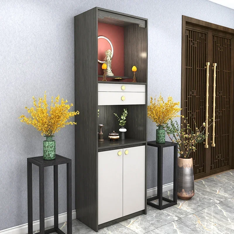 F Buddhist shrine cabinet, living room small god cabinet, new Chinese-style altar cabinet, solid wood god position