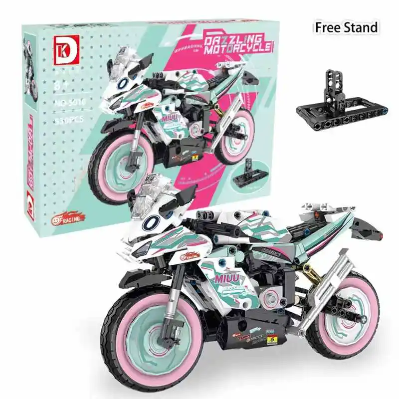 

MOC City Racing Motorcycle Building Bricks Cute Cartoon Motorbike Racer Technical Christmas Gifts for Kids Boys Girl Blocks Toys