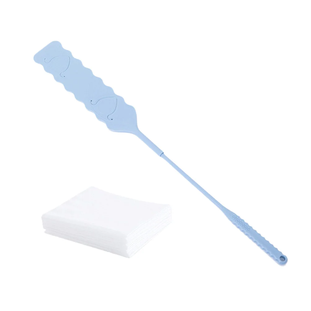 

Non-Woven Cleaning Brush Long Blue Flat Head Extendable Handle 10 Pieces Replaceable Cloth Flat Brush Dust Hair Cleaner for Home