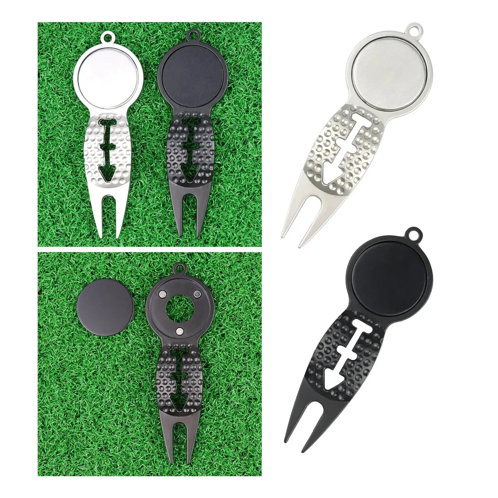 Golf Divot Repair Tool Fairway Repair Fork Lightweight Metal Portable Golfer Gift Green Tool Accessories Pitch Mark Repair Fork