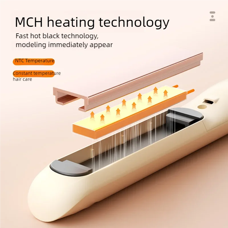 Mini Hair Flat Iron 2 in 1 Hair Straightener and Curler Portable Straightening Iron Adjustable temperature
