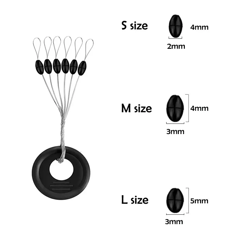 600Pcs 100 Group Set Rubber Space Beans Oval Stopper Fishing Bobber For Fly Fishing Accessories Spinner Bait Fish Tool image 2