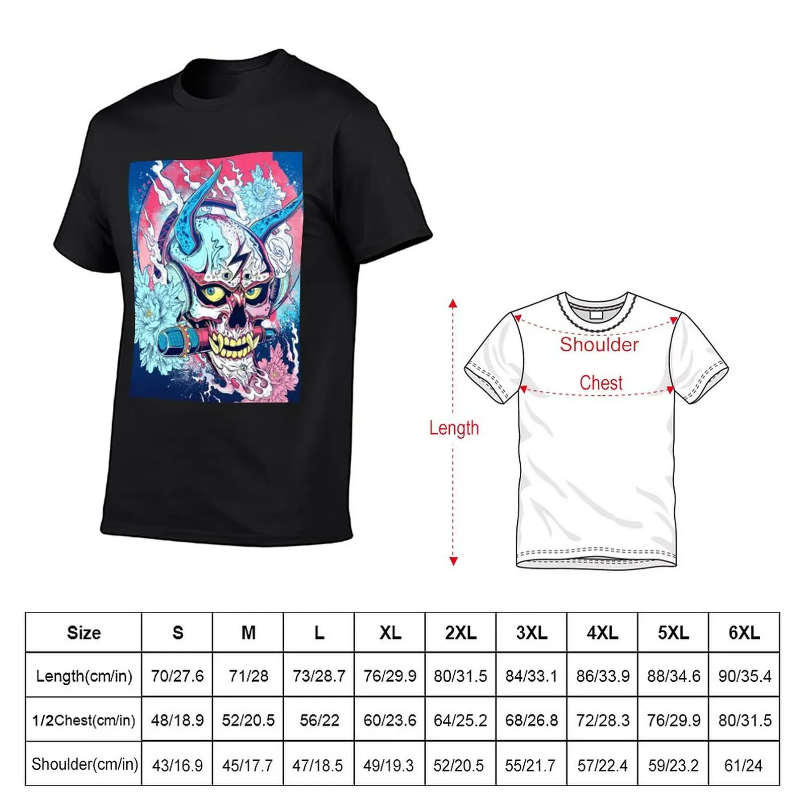 Hannya Samurai Mecha T-Shirt oversized Blouse summer tops Men's t shirts