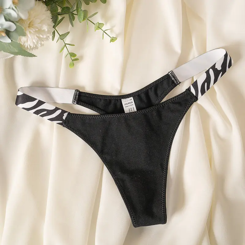 Baumwoll-Sexy-Damenunterwäsche mit Leoparden- und Zebramuster, Nahtlose Mädchen-Slips, Tanga, G-String, Fitness, Niedriger Bund, T-Back, Größen S-XL