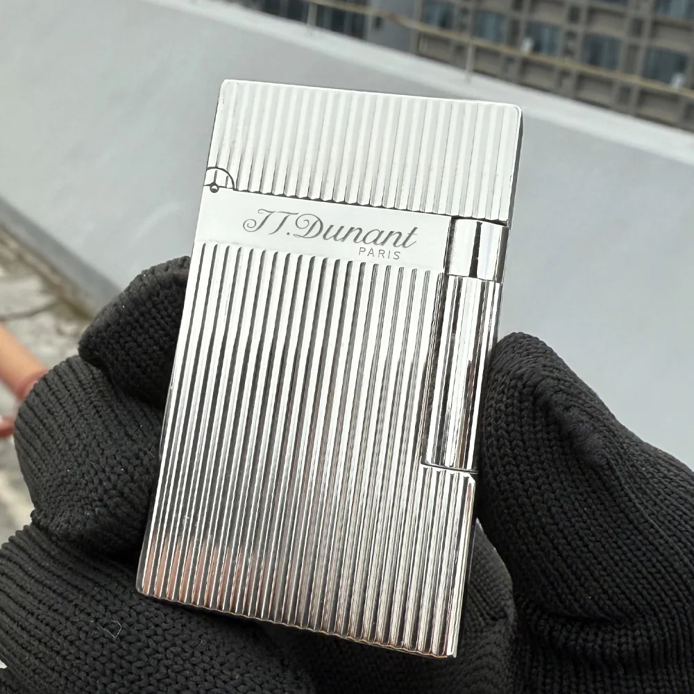 

Soft Butane Lighter Men's Brass Lighter Butane Gas Smoking Cigarette Accessory Ping Sound Vertical Lines Design Gift
