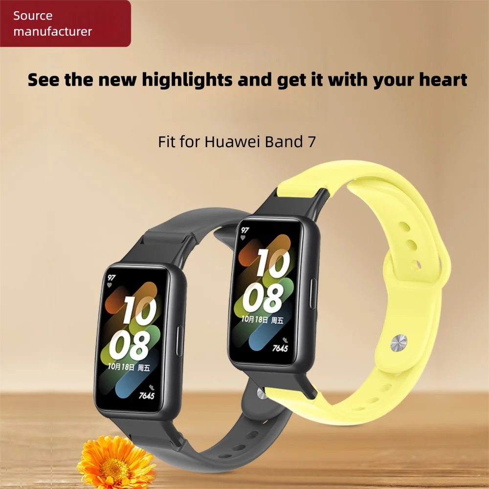 Snelsluiting voor Huawei HUAWEI Band 7-armband Omgekeerde gesp Lichtgewicht siliconen vervangende smartwatch-band Man Vrouw