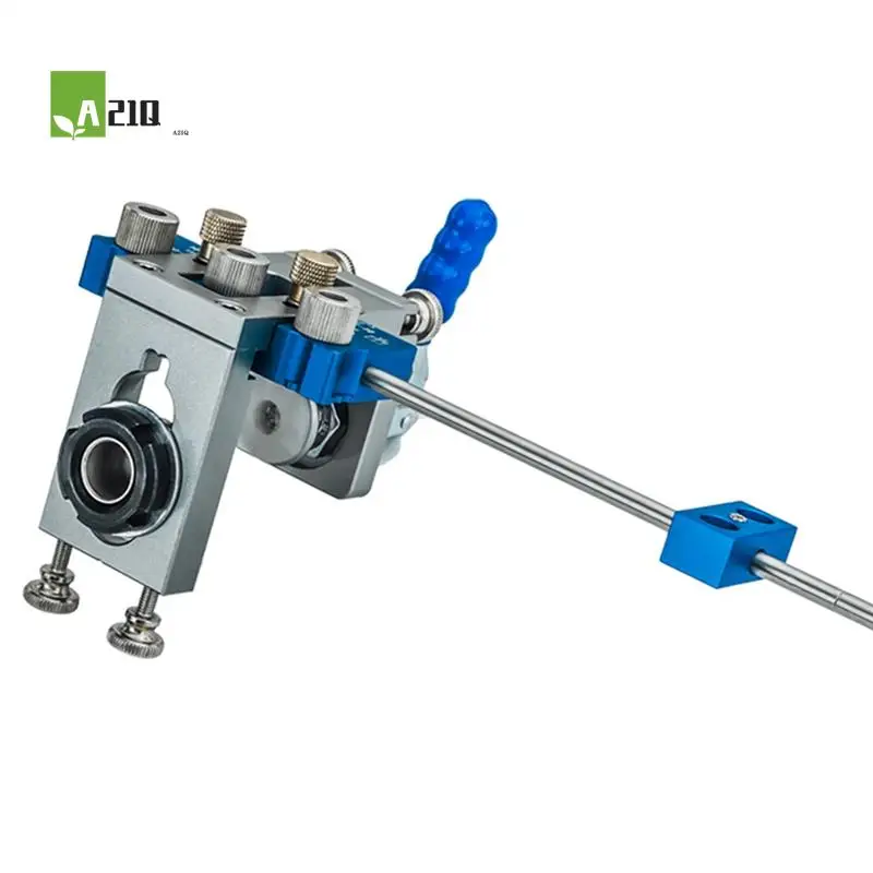 

A21Q -Woodworking 3-In-1 Doweling Jig Kit Fast Fixture Wood Dowel Punch Locator Pocket Hole Jig Cabinet Hole Drill Guide Tool