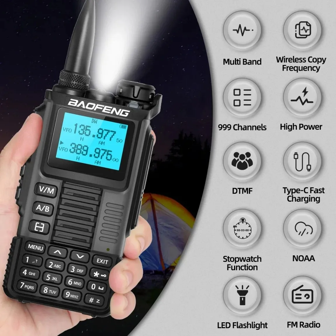 Baofeng UV-K67 Walkie Talkies Frecuencia de copia inalámbrica multibanda 999CH AM FM DTMF NOAA Baofeng K6 Quansheng K5 (8) Radioaficionado