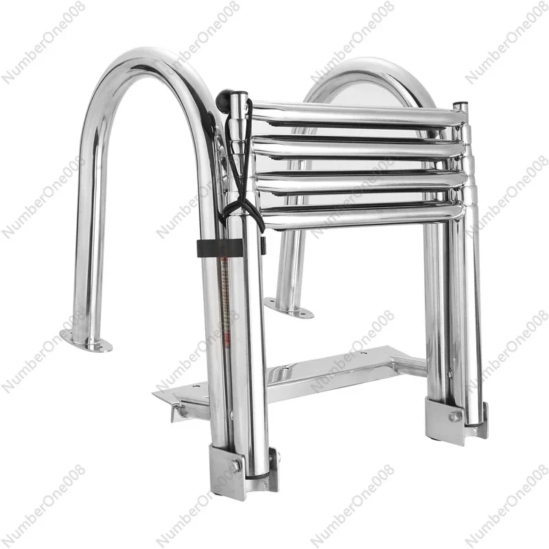 Thickened 316 Stainless Steel 4 Step Marine Boat Folding Ladder Telescoping Ladder Swim Platform Boat Accessories Yacht Ladder