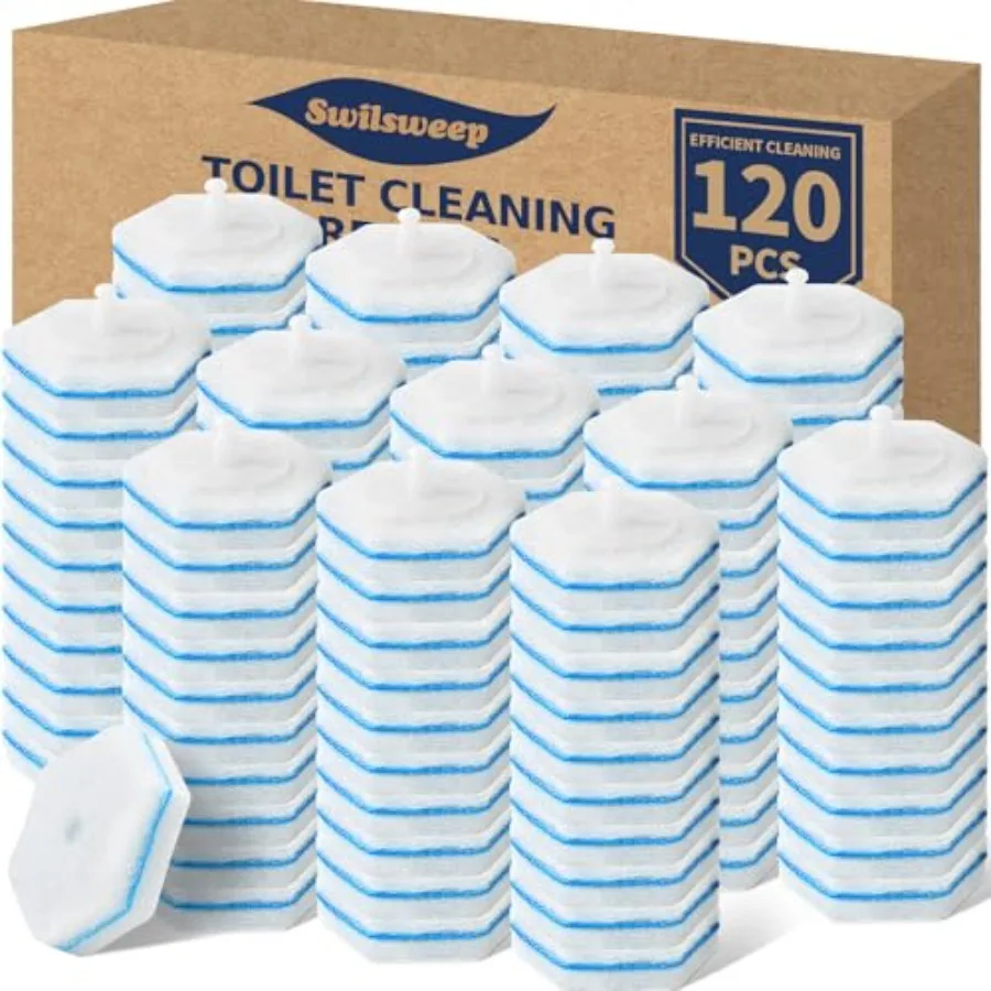 

120 сменных насадок для туалетного ершика, одноразовые сменные блоки для чистки унитаза, совместимые с Clorox и другими брендами