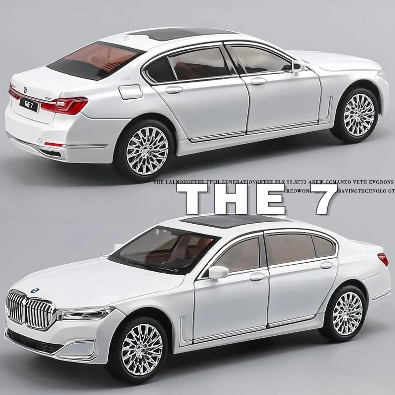 1:24 Model 760Li X5 Miniatuur Speelgoedauto's Legering Diecast Geluid Licht Trek Deuren Geopend Schokabsorptie Kinderen Educatief Speelgoed