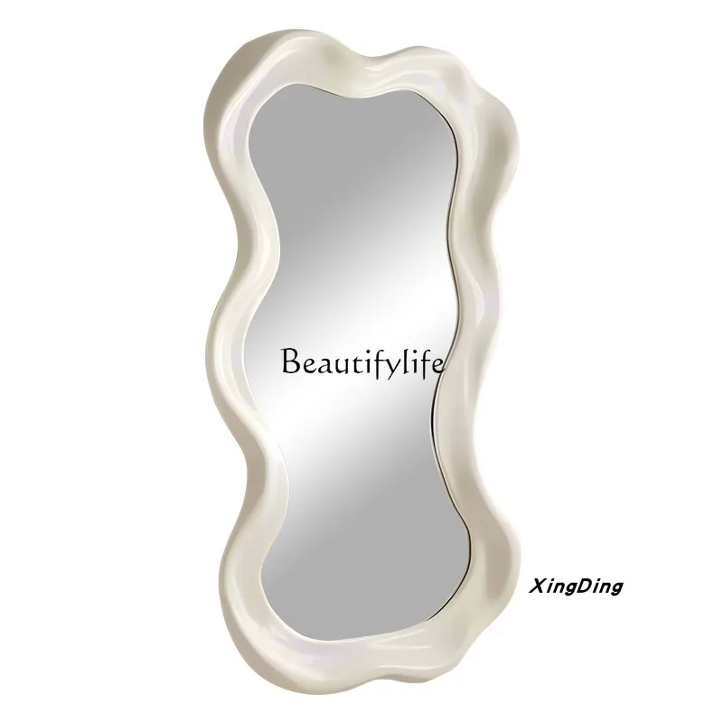 

French Style High-End Full-Length Mirror American Light Luxury Irregular Shape Internet Celebrity Dressing Mirror for Home Use