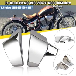 Esquerda direita lado da bateria Fairing Guard, Chrome ABS Capa para Honda 1999-2008, VLX 600, VT 600 C, CD Shadow Steed, VT400