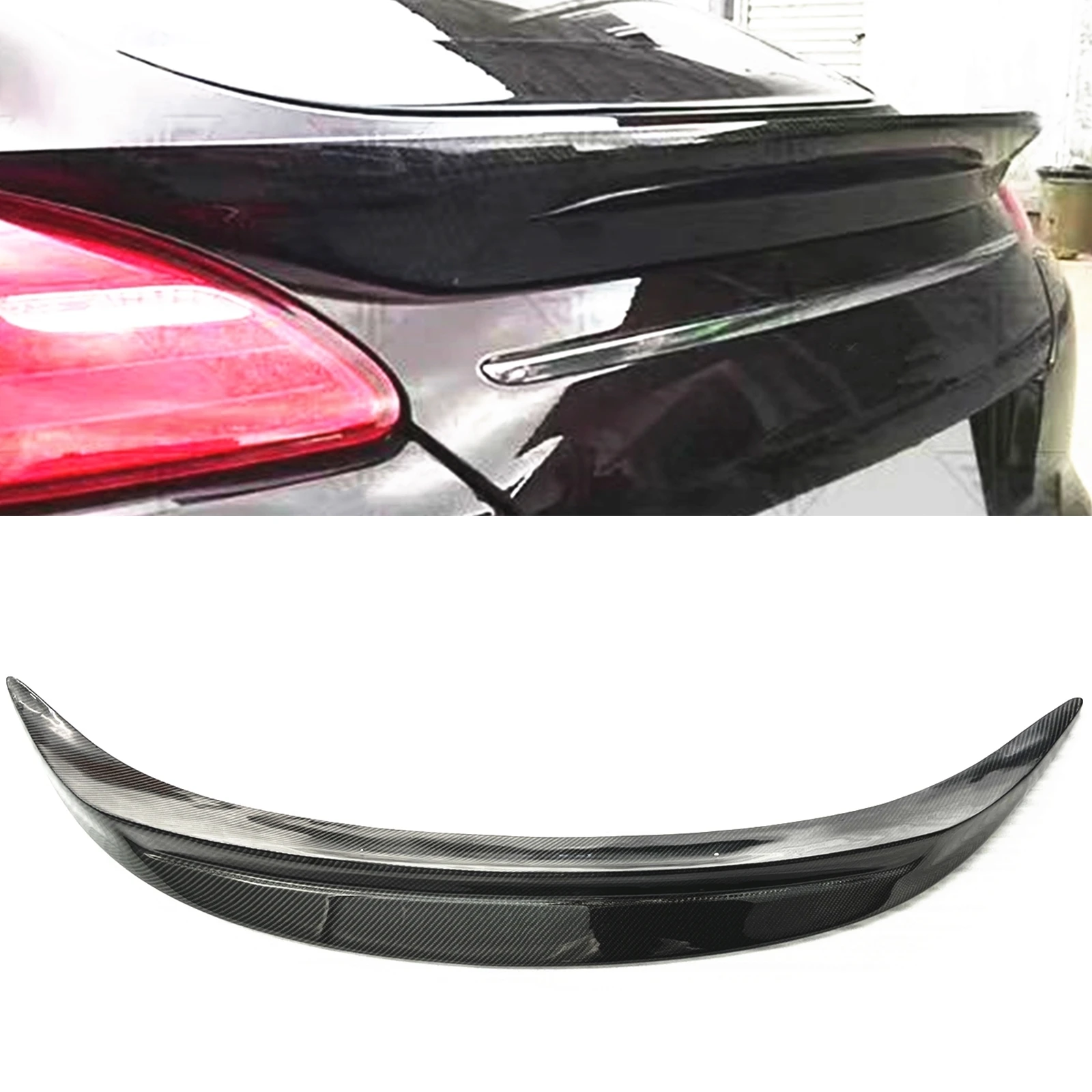 

For Porsche Panamera 970.2 2014 2015 2016 Carbon Fiber Rear Trunk Lid Spoiler Wing Tailgate Splitter Lip