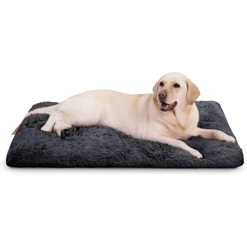 Large Dog Bed XL, Washable Dog Crate Pad 42 Inch, Extra Large Pet Bed, Plush Soft Fluffy Dog Mats for Sleeping Anti Anxiety