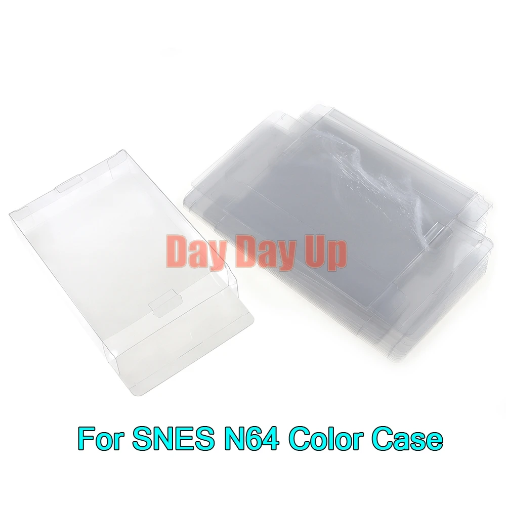 2PCS Clear transparent for SNES For N64 Game box Protector Case CIB games plastic PET Protector for Nintendo game boxes