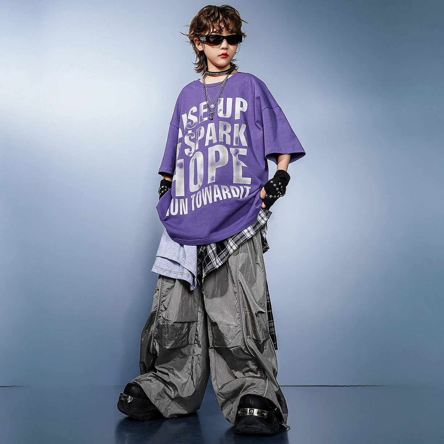 Abbigliamento Hip Hop Ragazzi T-shirt oversize Pantaloni cargo Ragazze K-pop Abiti da ballo di strada Set Costumi jazz per bambini Bambini Streetwear