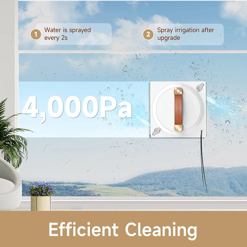 Customized High-Rise Residential Building Suitable Electric Glass Vacuum Wiper Window Cleaning Robot for Household Application