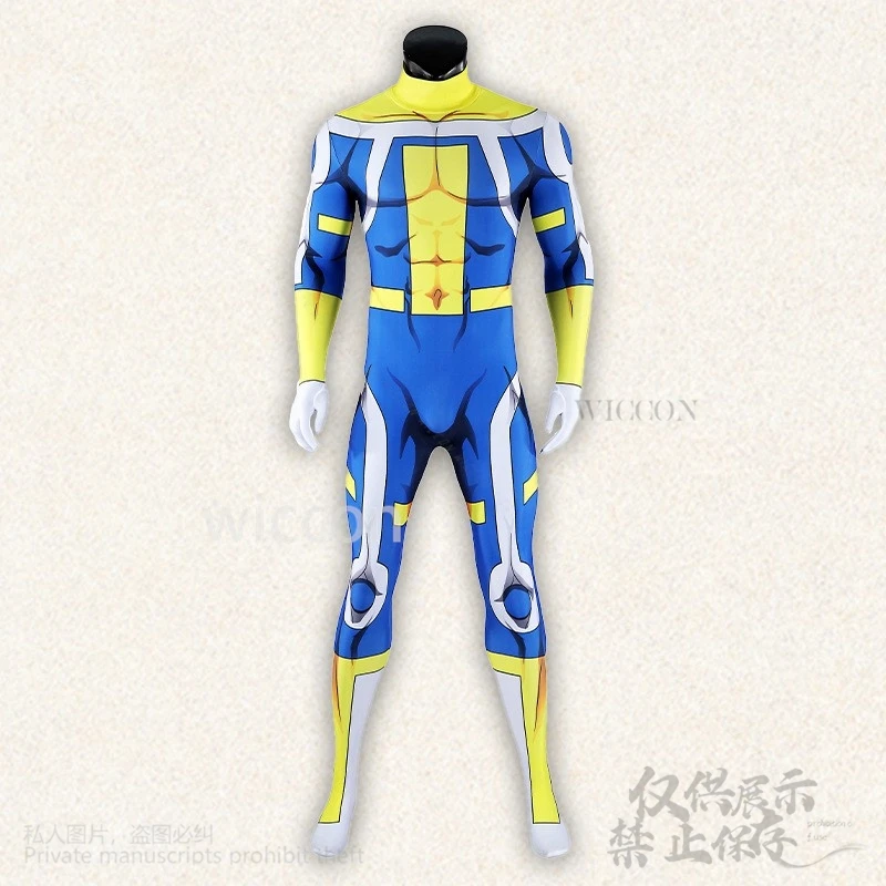 Аниме Invincibleee Косплей Костюм Бессмертного Синий Cos Индивидуальный Желтый Комбинезон Боди Сексуальная Униформа Герой Боевой Костюм Мужчины