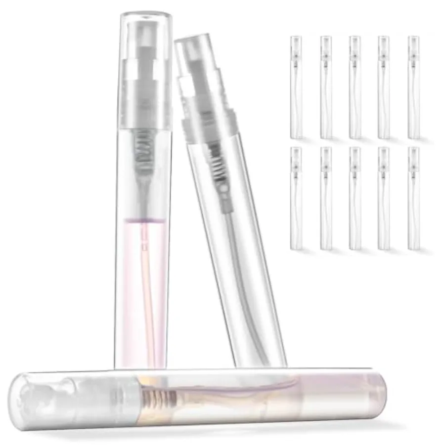 

Mini Perfume Sample Bottles, 10 Pack 5 ml Plastic Small Perfume Spray Bottle, Fine Mist, Portable Perfume Travel Refillable Bot