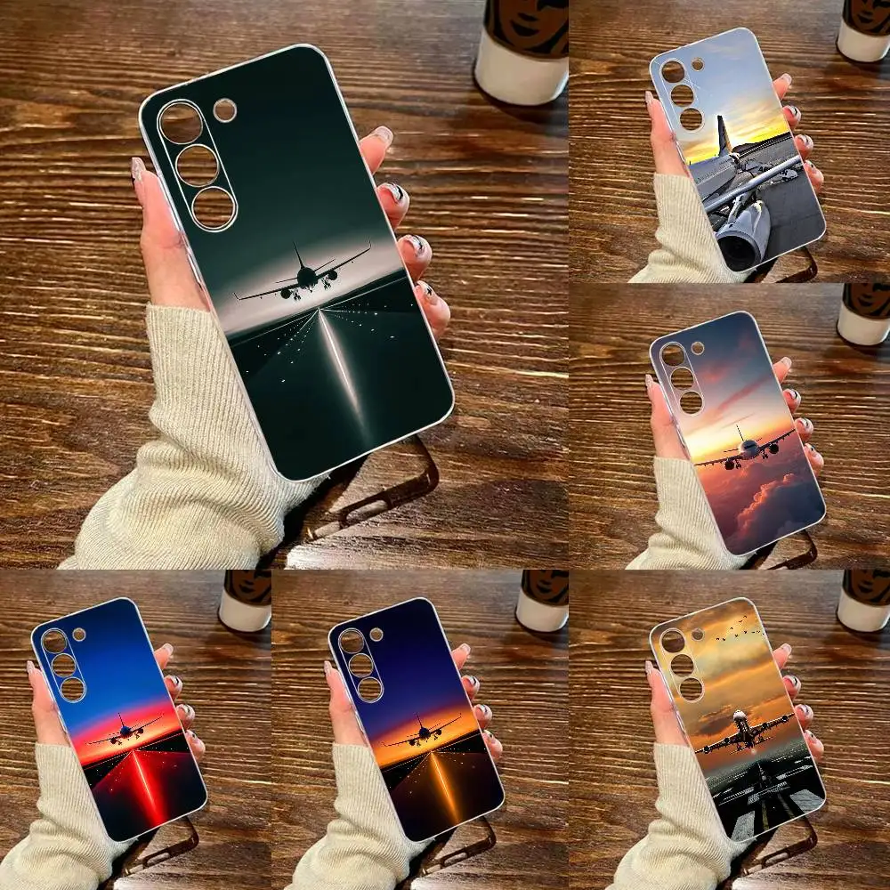Airplane Clear Hard Phone Case For Samsung Galaxy A91,80,73,72 ,71,53,52,32 ,31,22,21,21s,20 Transparent Cover BNM