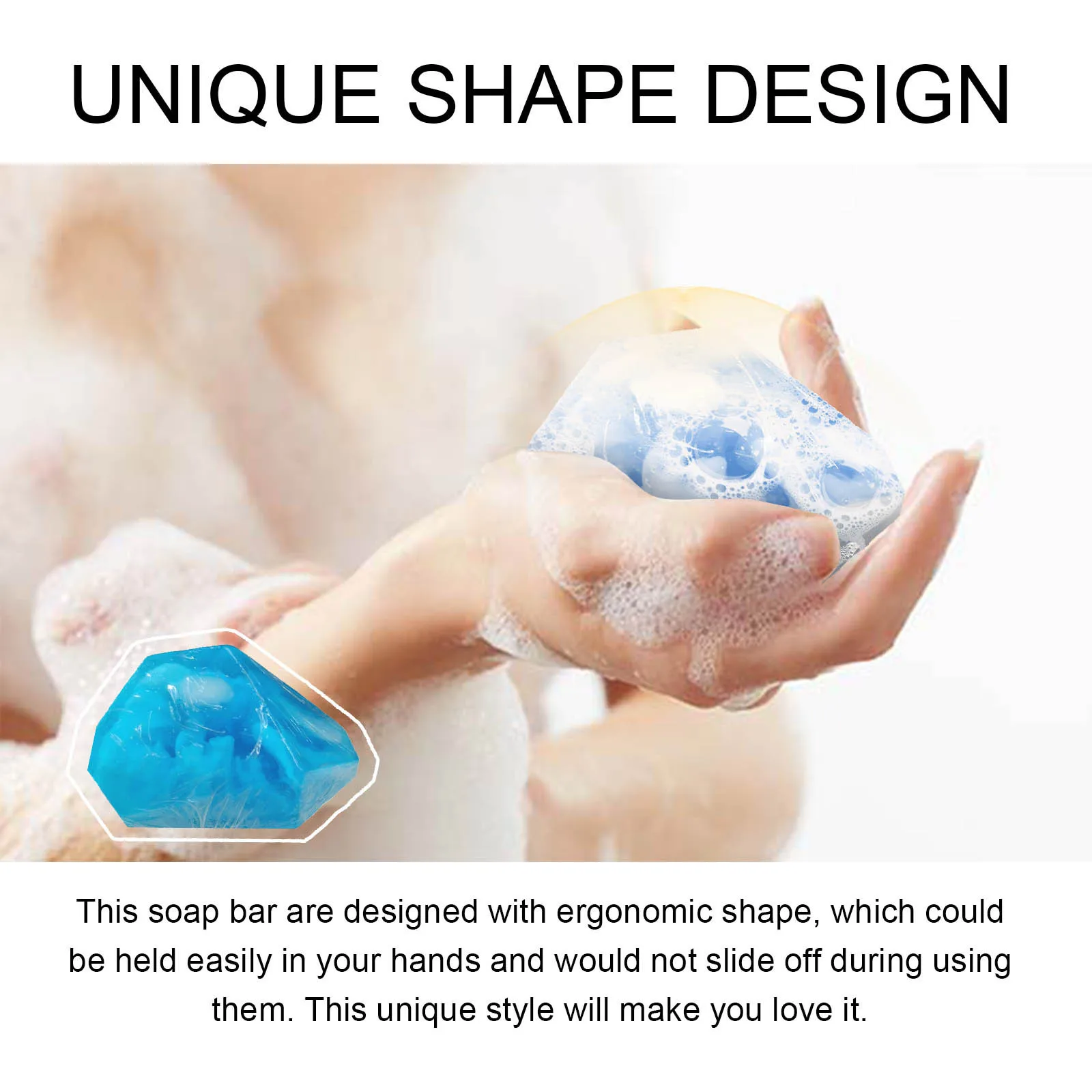 صابون حمام الأحجار الكريمة - يرطب وينعيم البشرة؛ يضيء المرفقين والمفاصل؛ يبيض ويجميل الجسم #2