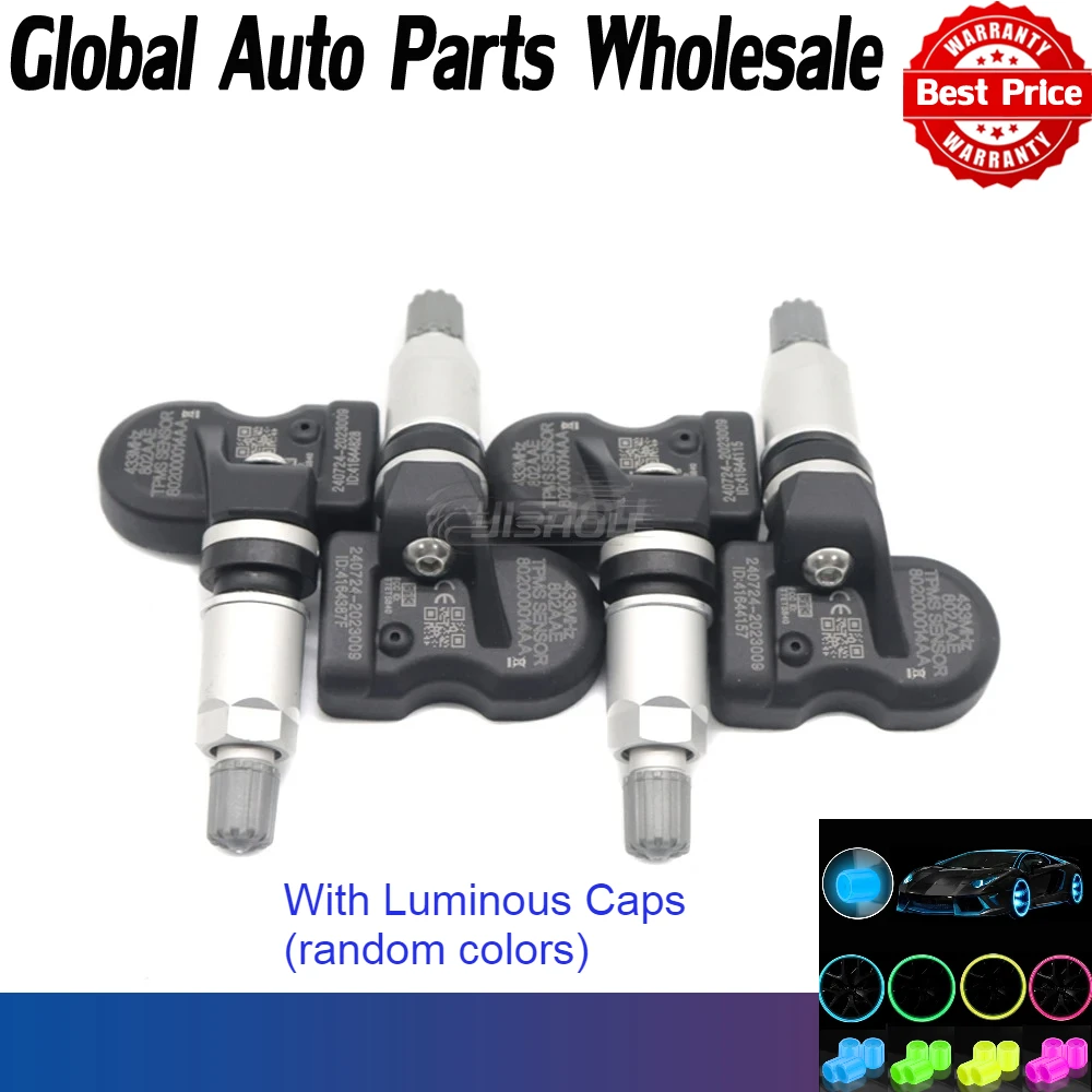 

1/4 шт. TPMS датчик контроля давления в автомобильных шинах 802000014AA для EXEED TX TXL VX Lingyun Lanyue 2019-2024 433 МГц 80200-0014AA