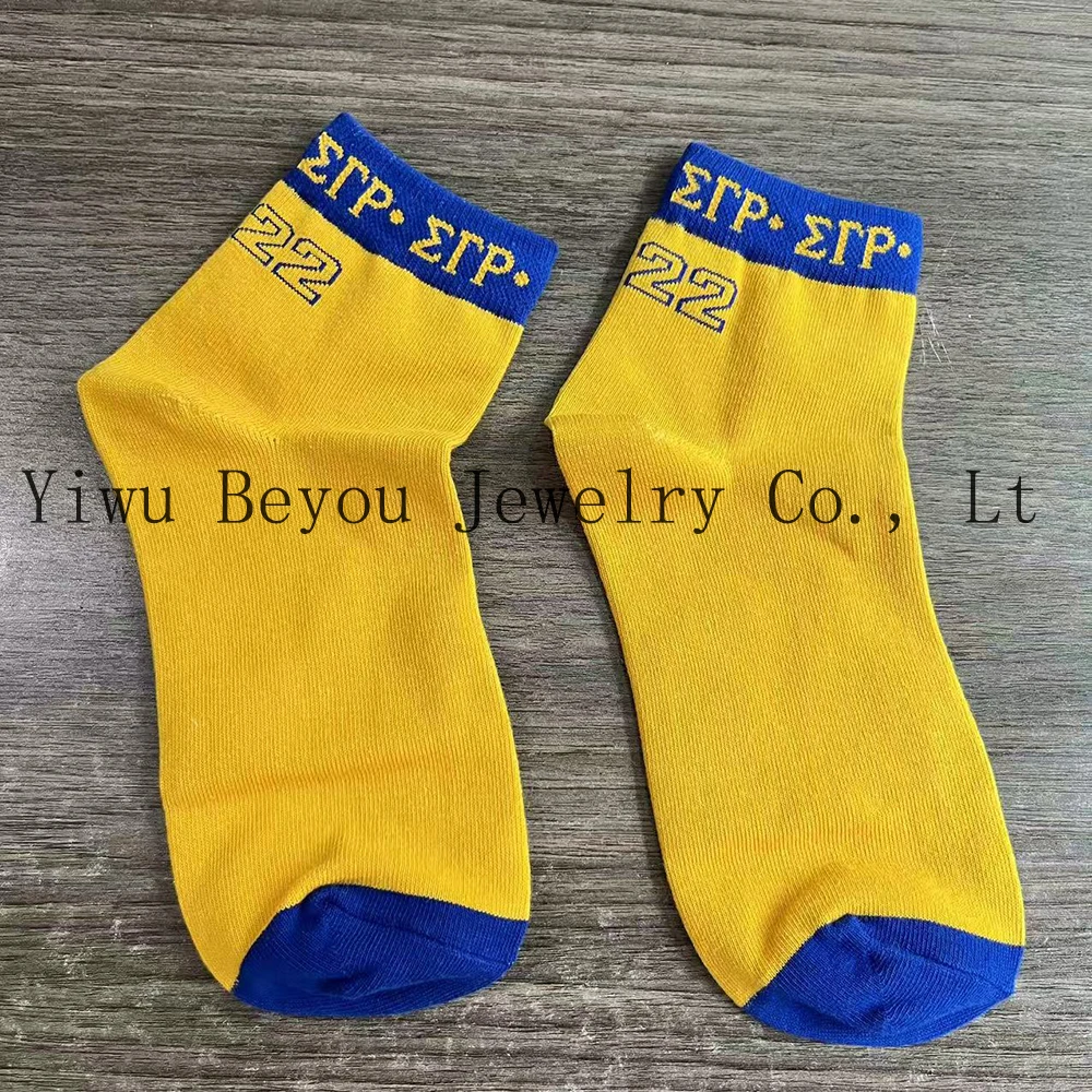 جوارب سيجما جاما رو اليونانية للحفلات النادي 1922 باللون الأصفر والأزرق #5