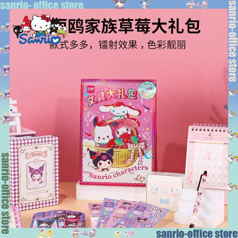 10pcs Sanrio Stationery Spree My Melody Blind-box Stationary Notebook Stickers Dip Pen Set Student School Supplies Wholesale