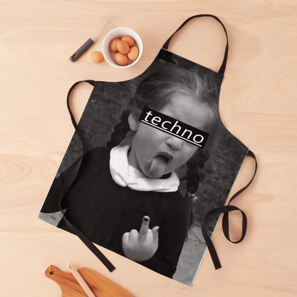 

Techno rave girl Apron kitchen woman For Girl Men's Kitchen household woman Apron