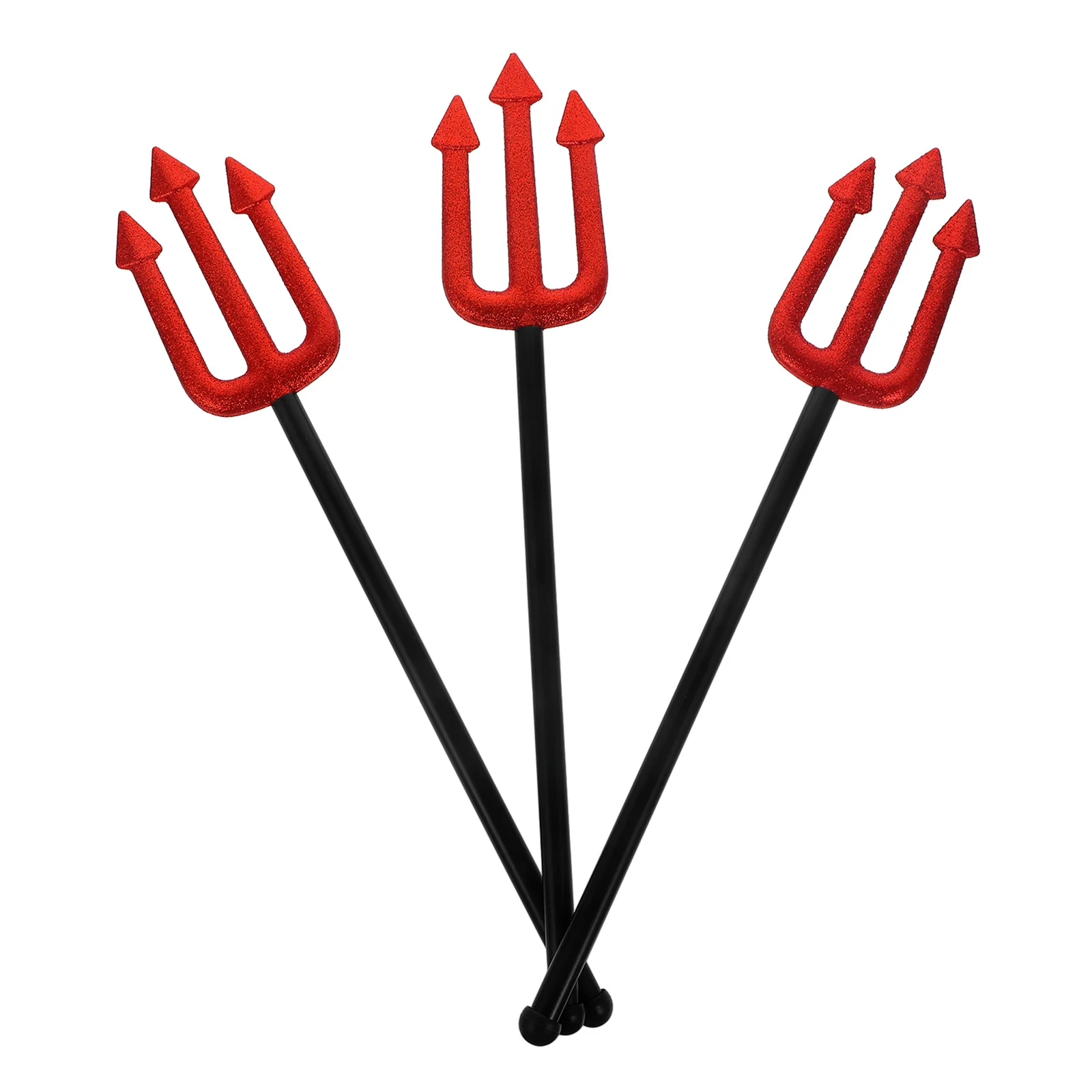 

3pcs Detachable Devil Fork Prop Lightweight Smooth Handle Halloween Demon Ornament Portable Cosplay Pitch Fork Party Decoration