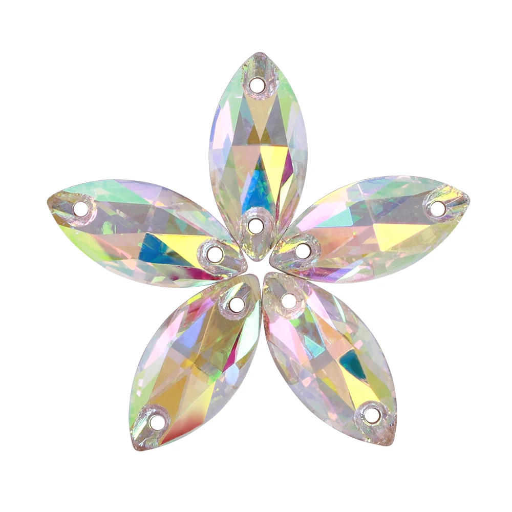Various Shaped Crystal AB Series Sewing Rhinestones Top Quality Glass 2 Holes Crystal For Garmnet &Wedding Dress DIY Decoration