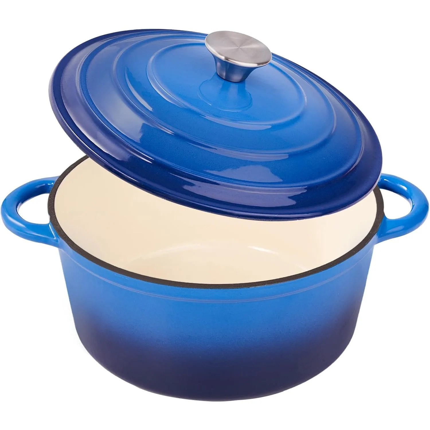 

6-литровая эмалированная чугунная голландская кастрюля с крышкой, двойная ручка для выпечки хлеба, предварительно приправленная посуда, сверхмощная, безопасная для духовки