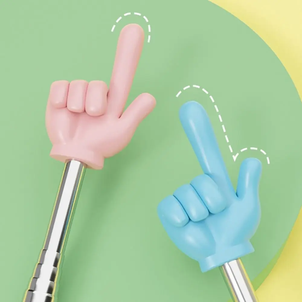 Stainless Steel Teaching Pointer Telescopic Rod Finger Design Teaching Stick Classroom Finger Pointer School Office Supplies