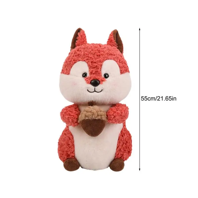 Squirrel Plushie Toy Stuffed Squirrel Plushie Doll Cute Wildlife Room Decor Huggable Furry Squirrel Toy For Toddler Boys Girls