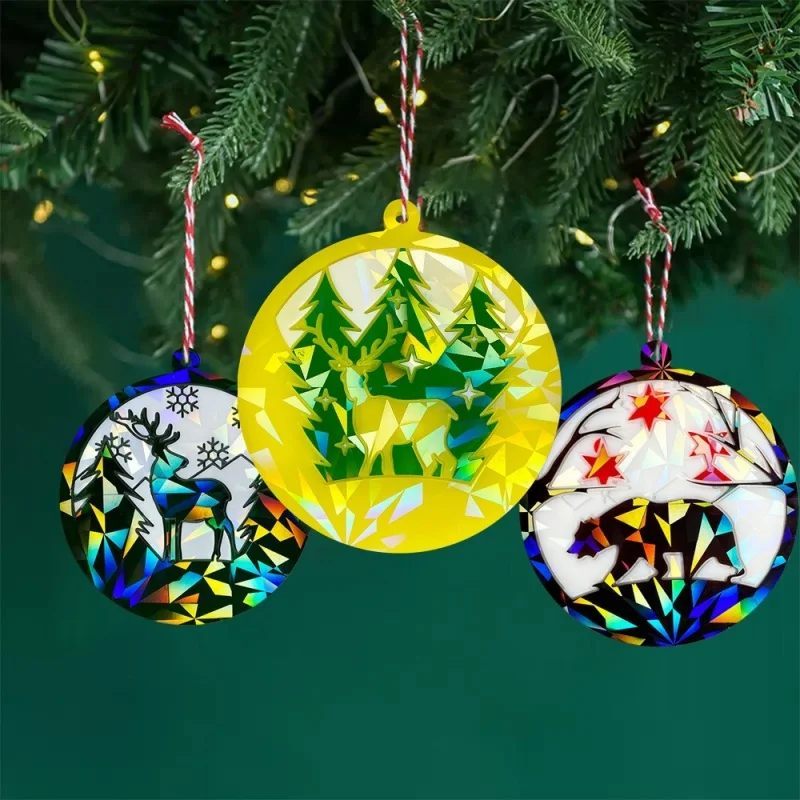Holographic Laser Animal Combination Polar Bear Pendant Silicone Molds DIY Handmade Decoration Keychain Resin Mold Home Crafts