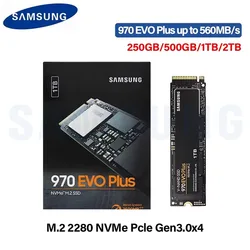 Samsung 970 EVO Plus SSD 1TB 2TB 500GB 250GB MLC NVMe Hard Drive HDD Hard Disk M.2 2280 Internal Solid State Drive for Laptop PC