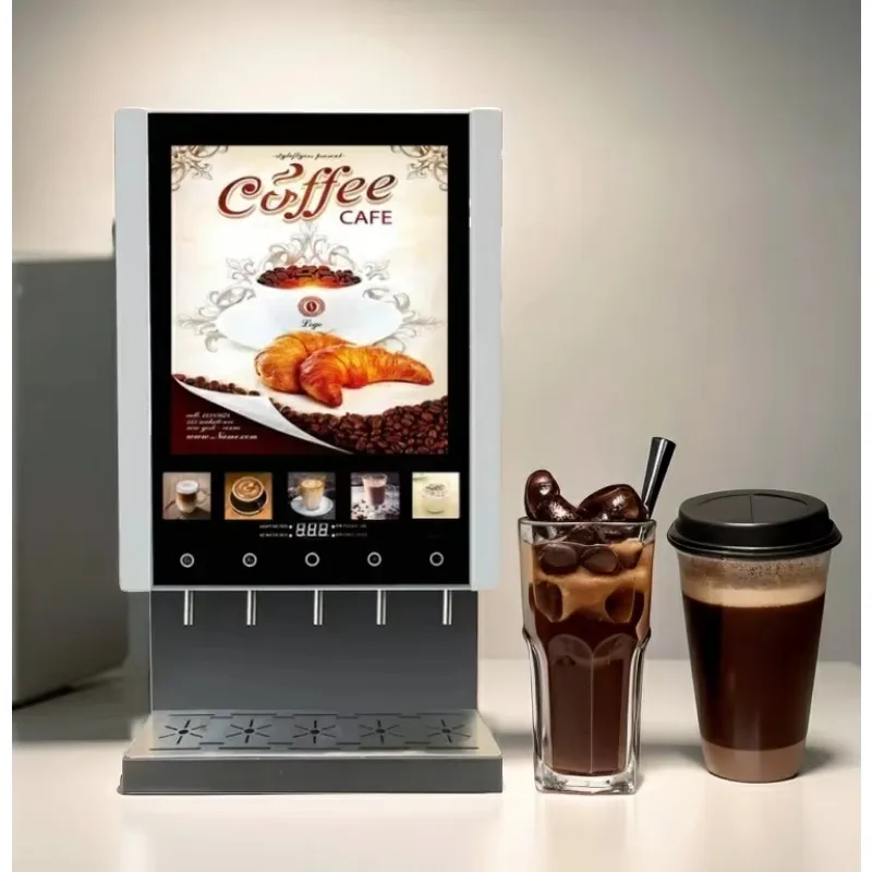 

Smart 5-Beverages Fully Automatic Commercial Instant Bean To Cup Ice Coffee Vending Machine
