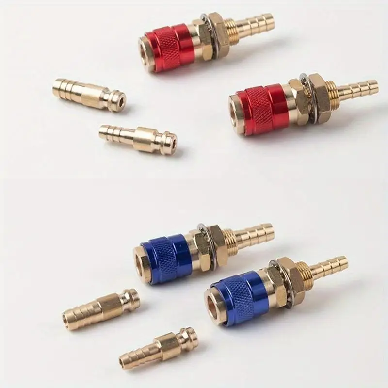 2Pcs/Set Connector Male Female Heads Water Cooled Gas Adapter Quick Connector Fitting for TIG MIG Welding Torch Plug M6 M8