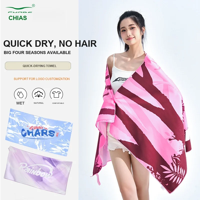 Quick Dry Swim Poncho Towel – Absorbent Wearable Beach Wrap, Portable Changing Robe for Swimming, Surfing, Travel