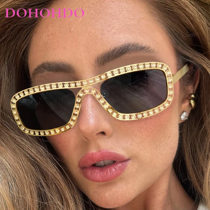 Designer de luxe carré Imitation diamant femmes lunettes de soleil rétro Steampunk hommes lunettes de soleil en plein air voyage lunettes dames Lentes UV400