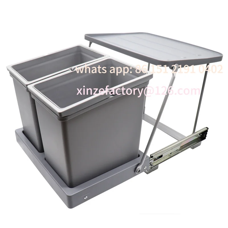 Armoire d'évier personnalisable, désactiver la porte, poubelle intégrée dans l'armoire, cacher la poubelle sous le lavabo de cuisine